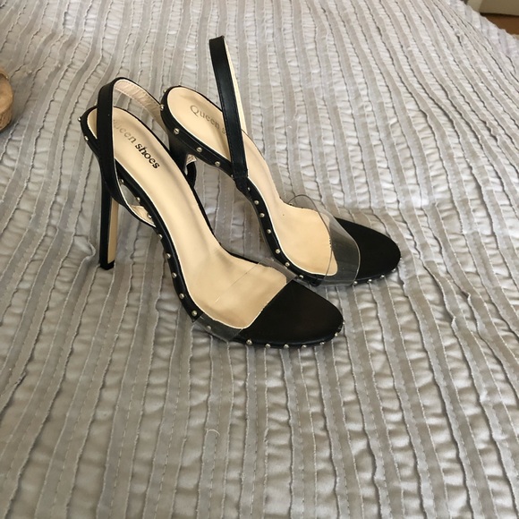 Pair sling back high heels with clear strap size 7 - Picture 3 of 3